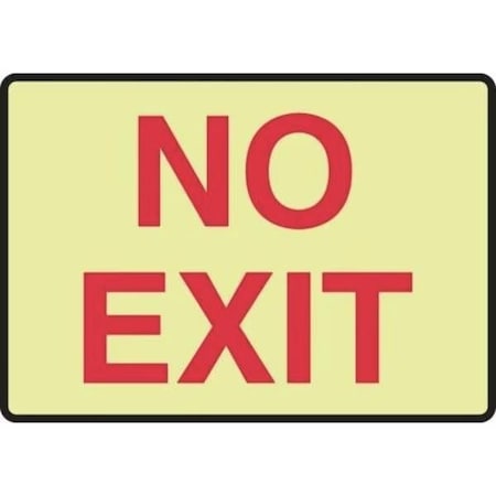 Accuform No Exit, Glow Plastic, 10 in x 14 in, Mounting Holes MEXT502GT